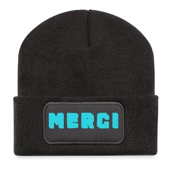 GELIEBTE. MEISTER. VIELEN DANK. DANKE, HERRIN. MEISTER - Recycelte Patch Beanie - Dunkelgrau - Vorne