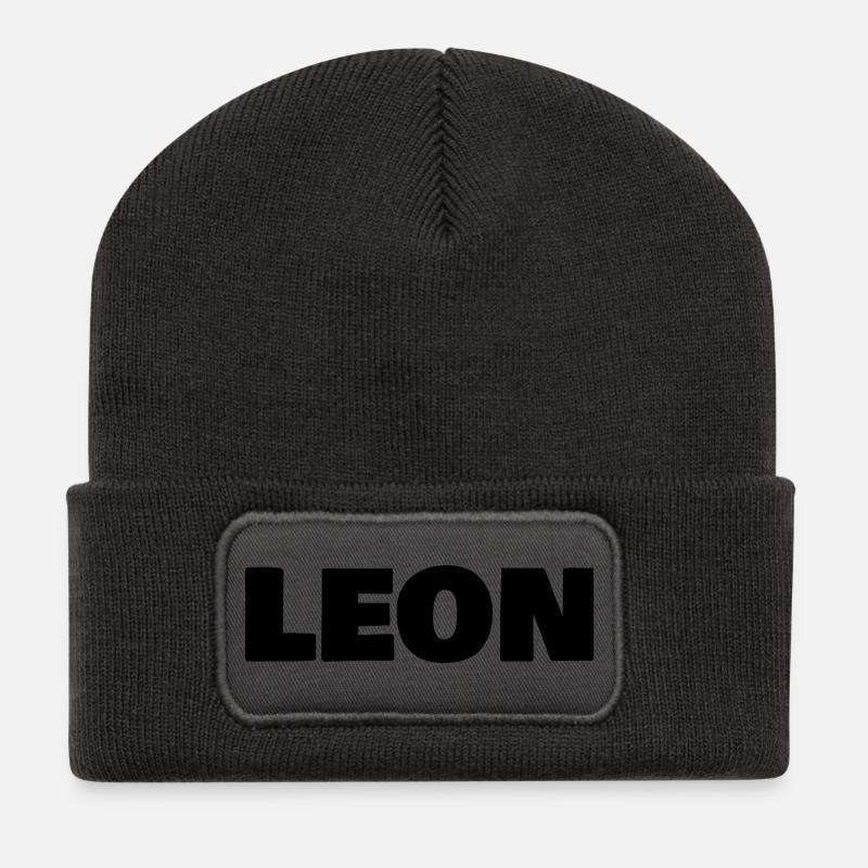 Léon - Beanie recyclé à patch - charbon