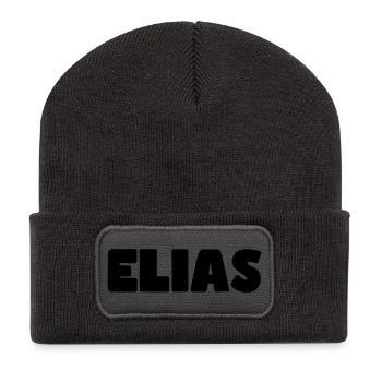 Elias Name - Recycled Patch Beanie - dark grey - Front