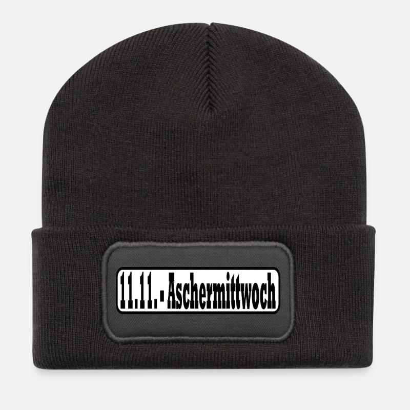 11.11. Aschermittwoch - Recycelte Patch Beanie - Dunkelgrau