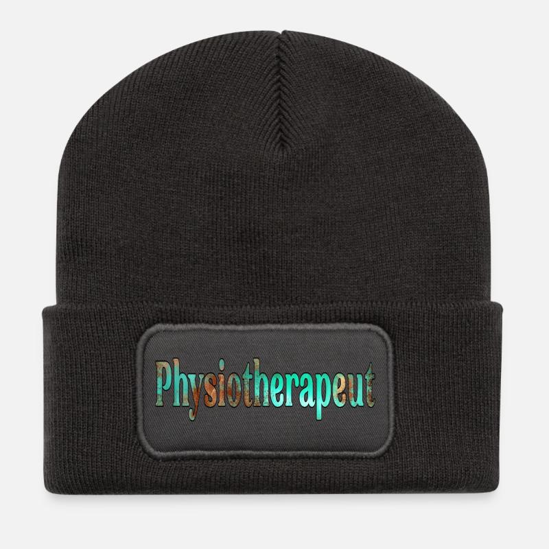 Physiotherapie Physiotherapeut - Recycelte Patch Beanie - Dunkelgrau