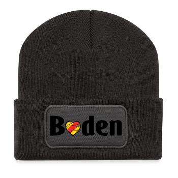 Unser Baden - Recycelte Patch Beanie - Dunkelgrau - Vorne