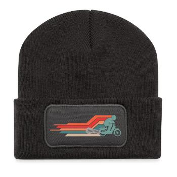  50cc Mofa Mofaroller Moped Mofafahrer Vintage - Recycelte Patch Beanie - Dunkelgrau - Vorne