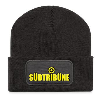 Südtribüne Dortmund - Recycelte Patch Beanie - Dunkelgrau - Vorne