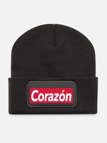 Corazon - heart - Recycled Patch Beanie - dark grey