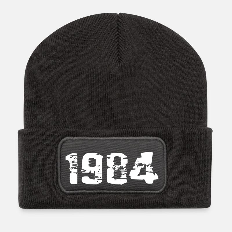 année de naissance - Beanie recyclé à patch - charbon