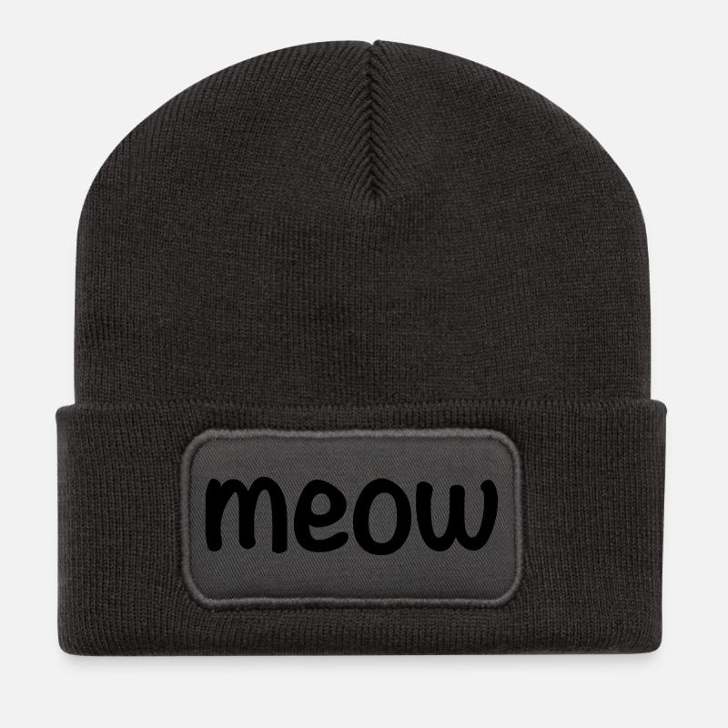 Meow - Recycled Patch Beanie - dark grey