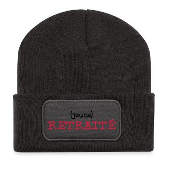 (jeune) Retraité - Beanie recyclé à patch - charbon - Devant