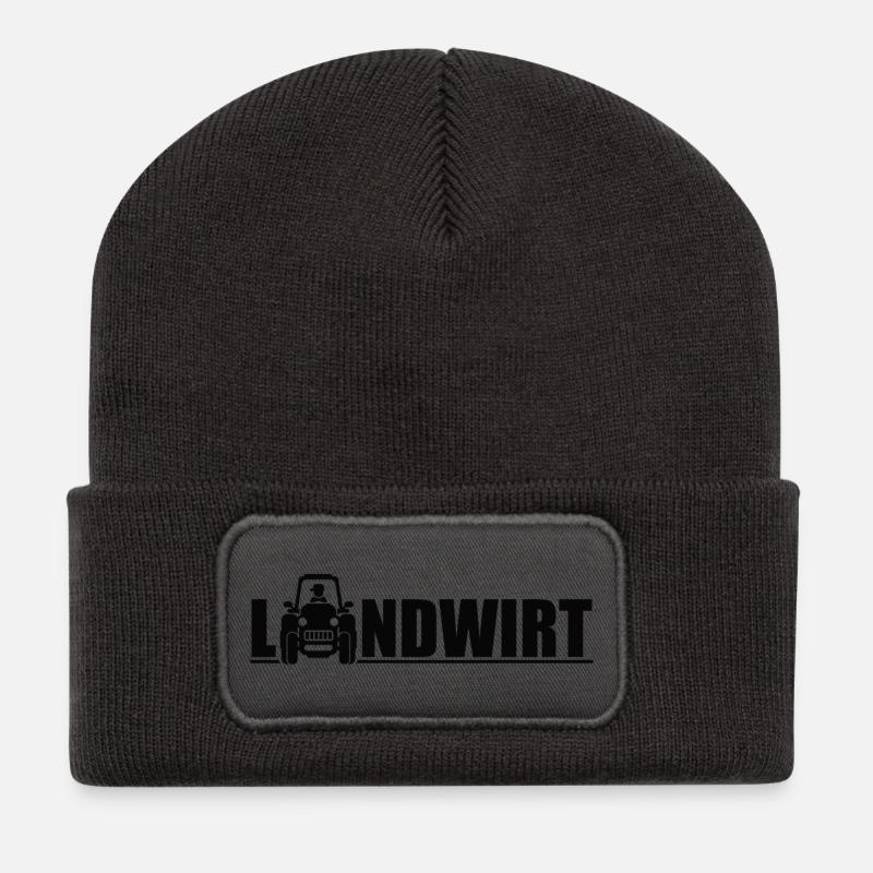 landwirt traktor beruf - Recycelte Patch Beanie - Dunkelgrau