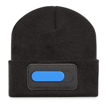 Jauge Petite bleu (chargement) - Beanie recyclé à patch - charbon - Devant