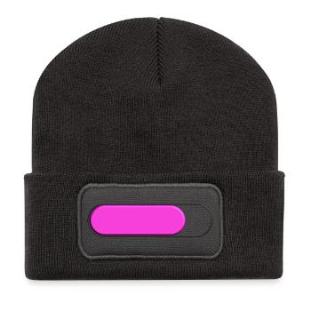 Jauge Petite Rose (chargement) - Beanie recyclé à patch - charbon - Devant