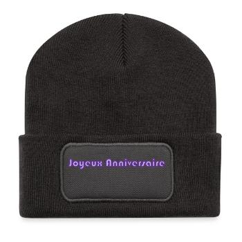 HAPPY BIRTHDAY. HAPPY BIRTHDAY. BIRTHDAY. - Recycled Patch Beanie - dark grey - Front
