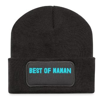 MAMAN. FÊTE DES MÈRES. BONNE FÊTE MAMAN. JE T'AIME - Beanie recyclé à patch - charbon - Devant