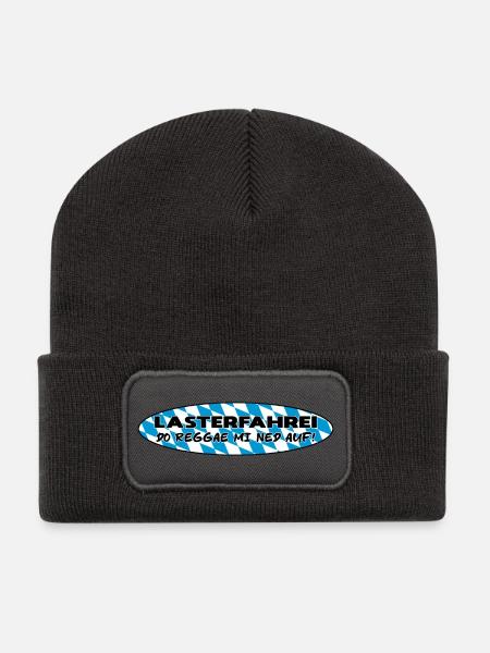 LASTERFAHREI - Do Reggae Mi Ned Auf! BAYERN Oval - Recycelte Patch Beanie - Dunkelgrau