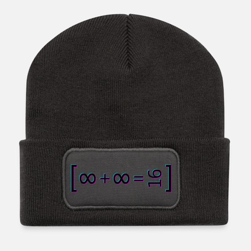 2. Unendlich - Recycelte Patch Beanie - Dunkelgrau