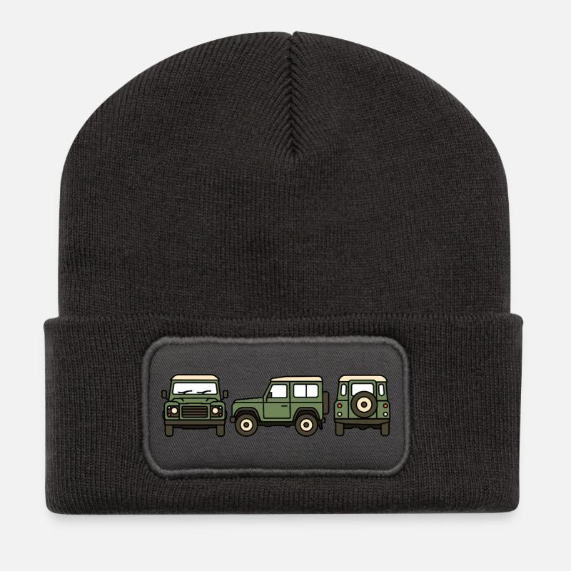 Geländewagen - Recycelte Patch Beanie - Dunkelgrau