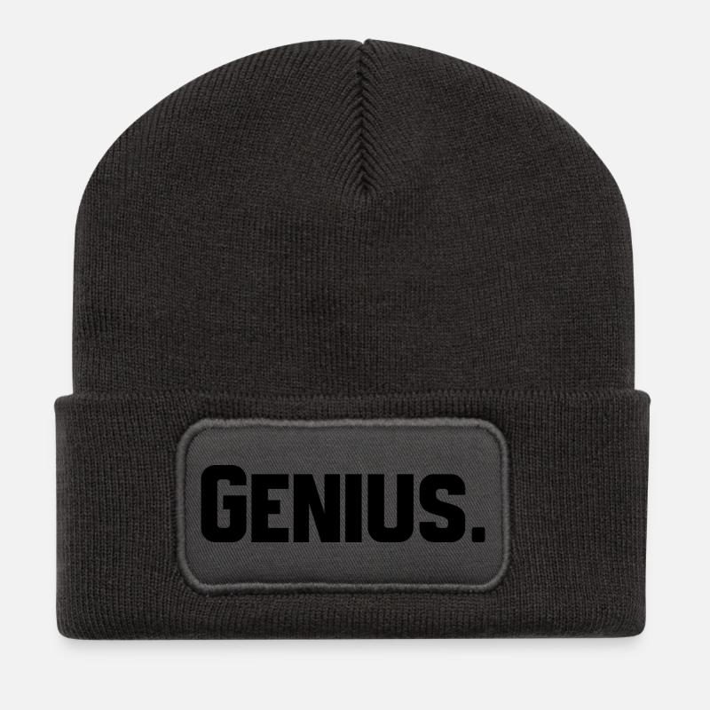 Genius - Recycelte Patch Beanie - Dunkelgrau
