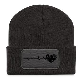 Herz_Camper - Recycled Patch Beanie - dark grey - Front