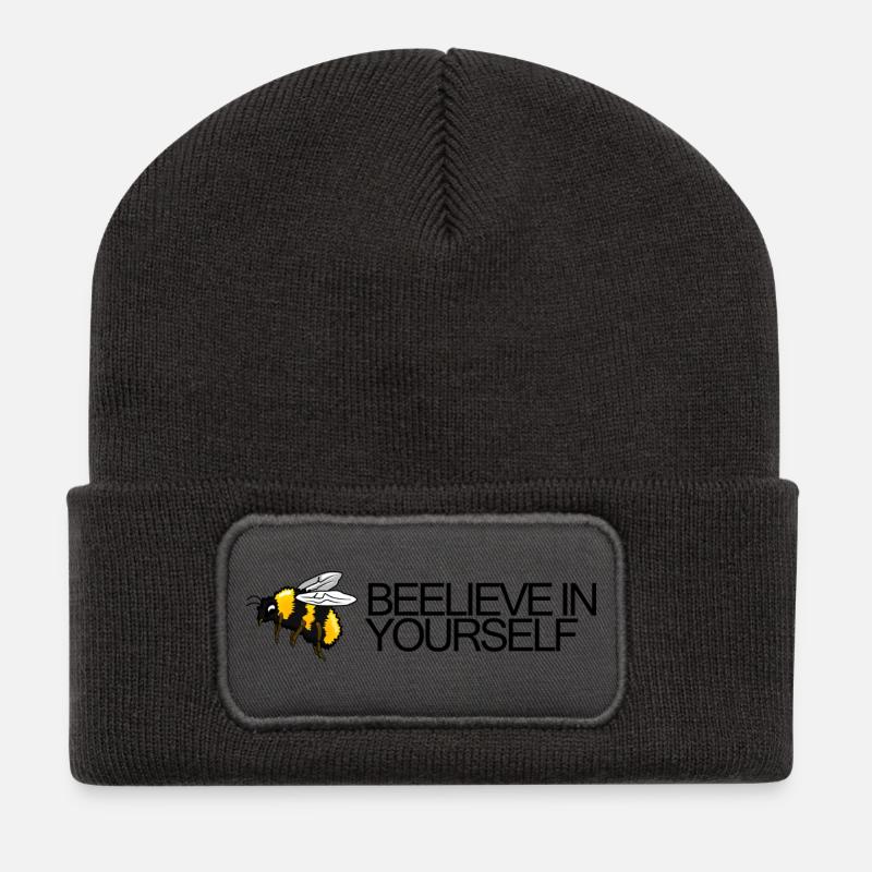 Bumblebee - Croyez-vous en vous - Beanie recyclé à patch - charbon