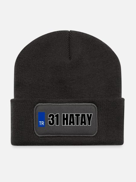 31 Hatay Kennzeichen | Türkisches Kennzeichen - Recycelte Patch Beanie - Dunkelgrau