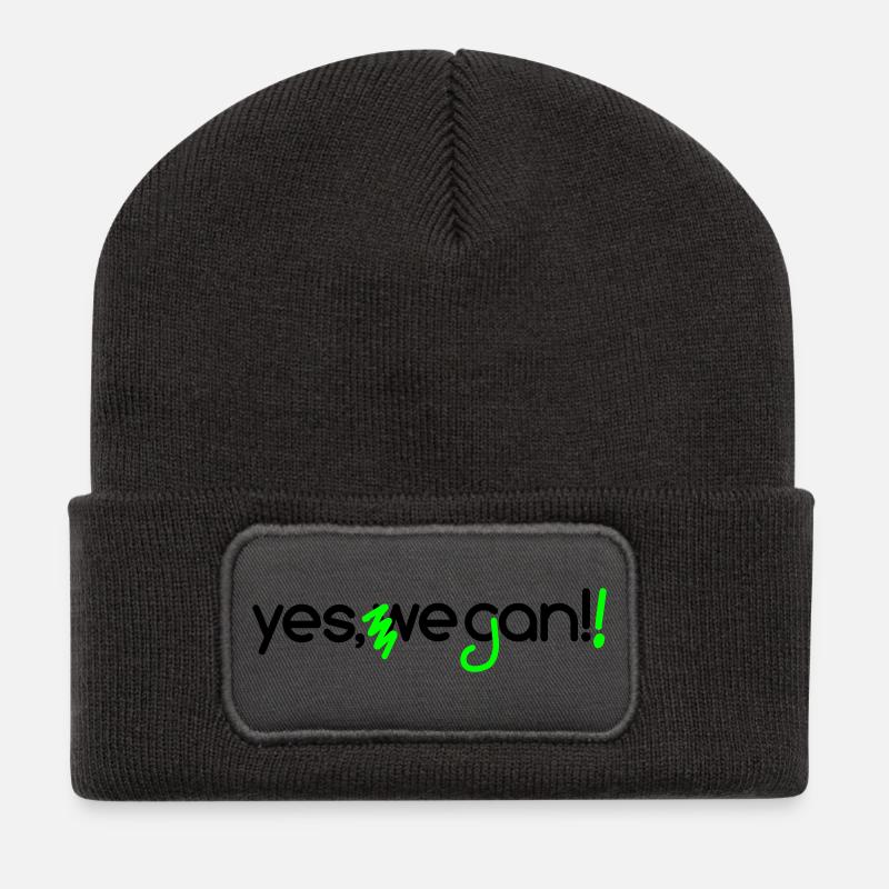 yes we can vegan - Recycelte Patch Beanie - Dunkelgrau