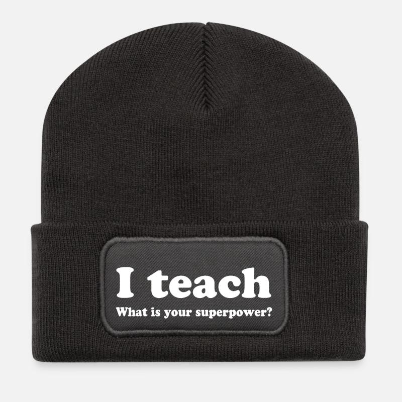 Lehrer - Recycelte Patch Beanie - Dunkelgrau