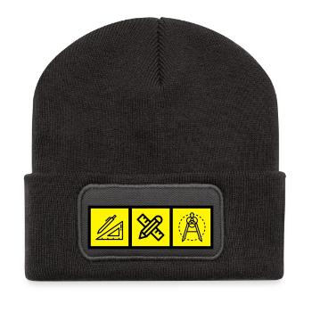 architecte / architecture / ingénieur / bâtiment - Beanie recyclé à patch - charbon - Devant