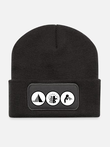 Festival - Recycelte Patch Beanie - Dunkelgrau