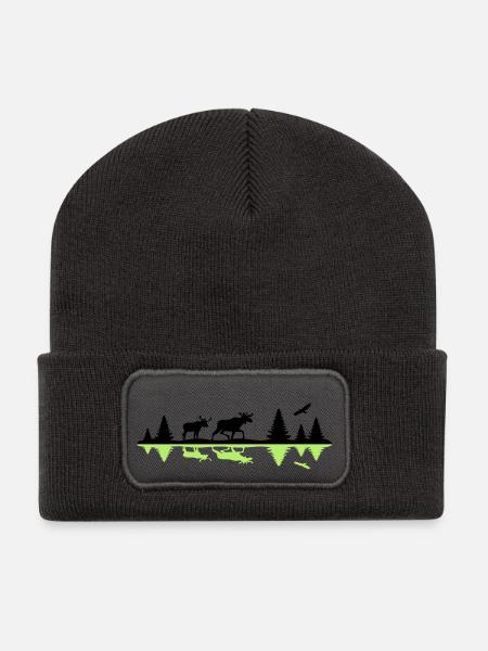 Landschaft - Schweden, Norwegen - Recycelte Patch Beanie - Dunkelgrau