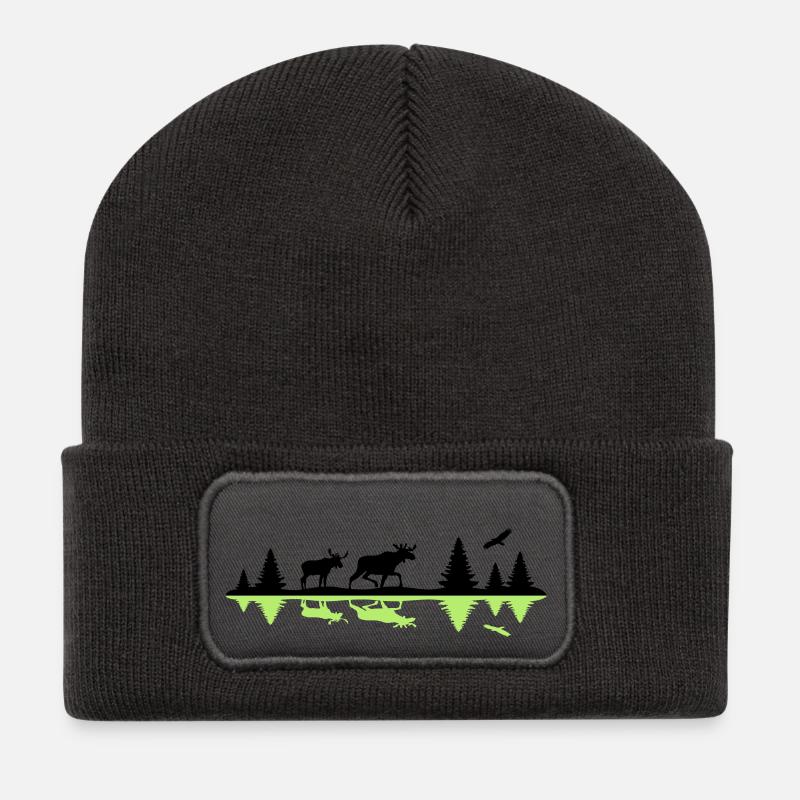 Landschaft - Schweden, Norwegen - Recycelte Patch Beanie - Dunkelgrau