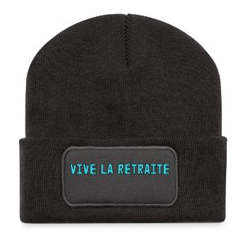 RETRAITE. RETRAITE. RETRAITEE. SENIOR. MAMIE. PAPY - Beanie recyclé à patch - charbon - Devant