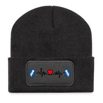 Cardio de fréquence cardiaque pour le Nicaragua - Beanie recyclé à patch - charbon - Devant