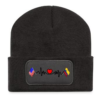 Cardio Heart Flag USA, Columbia - Recycled Patch Beanie - dark grey - Front