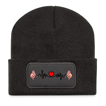 Cardio de fréquence cardiaque pour Brême - Beanie recyclé à patch - charbon - Devant