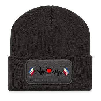 Herzfrequenz-Cardio für Mecklenburg Vorpommern - Recycelte Patch Beanie - Dunkelgrau - Vorne