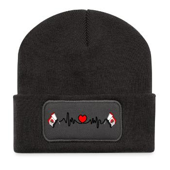 Heart rate cardio for Kuyavia Pomerania - Recycled Patch Beanie - dark grey - Front