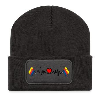 Cardio-fréquencemètre pour la province de Hollande-Septentrionale - Beanie recyclé à patch - charbon - Devant