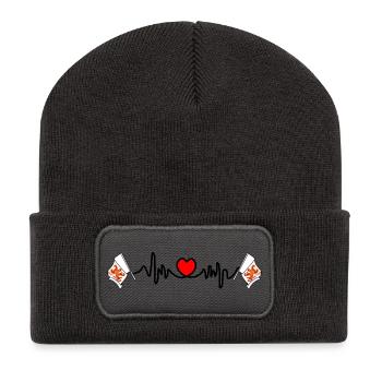 Cardio de fréquence cardiaque pour le Limbourg Belgique - Beanie recyclé à patch - charbon - Devant
