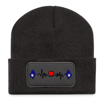 Herzfrequenz-Cardio für Kentucky - Recycelte Patch Beanie - Dunkelgrau - Vorne