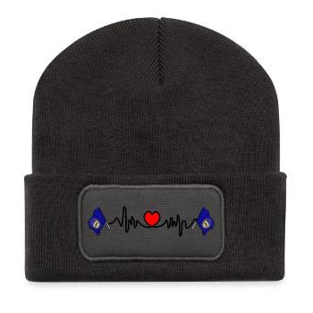 Herzfrequenz-Cardio für Nebraska - Recycelte Patch Beanie - Dunkelgrau - Vorne