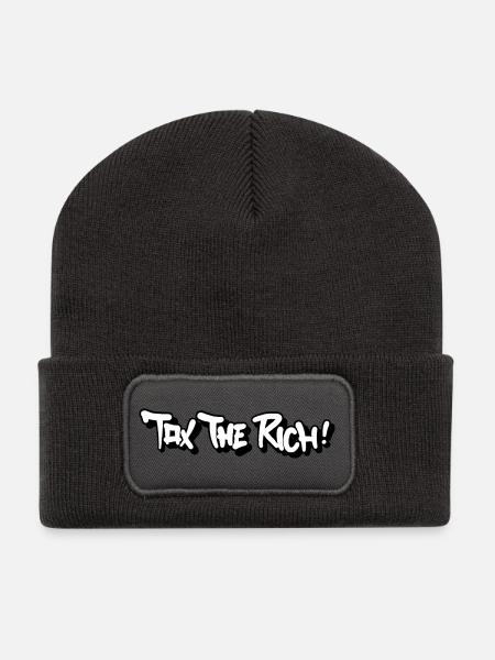 Tax The Rich! - Recycelte Patch Beanie - Dunkelgrau