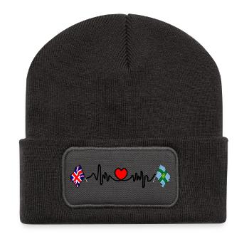 Derbyshire & UK Heartbeat - Recycled Patch Beanie - dark grey - Front