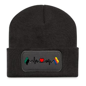 Texel & North Holland Heartbeat - Recycled Patch Beanie - dark grey - Front