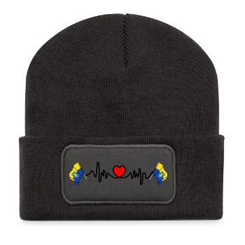 Herzschlag Zandvoort - Recycelte Patch Beanie - Dunkelgrau - Vorne