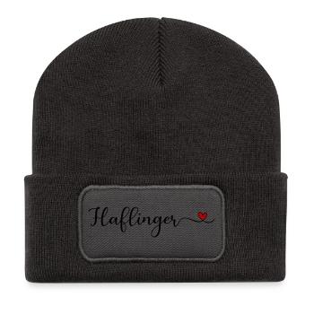 Cœur Haflinger - Beanie recyclé à patch - charbon - Devant