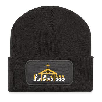 Nativity Scene - Recycled Patch Beanie - dark grey - Front