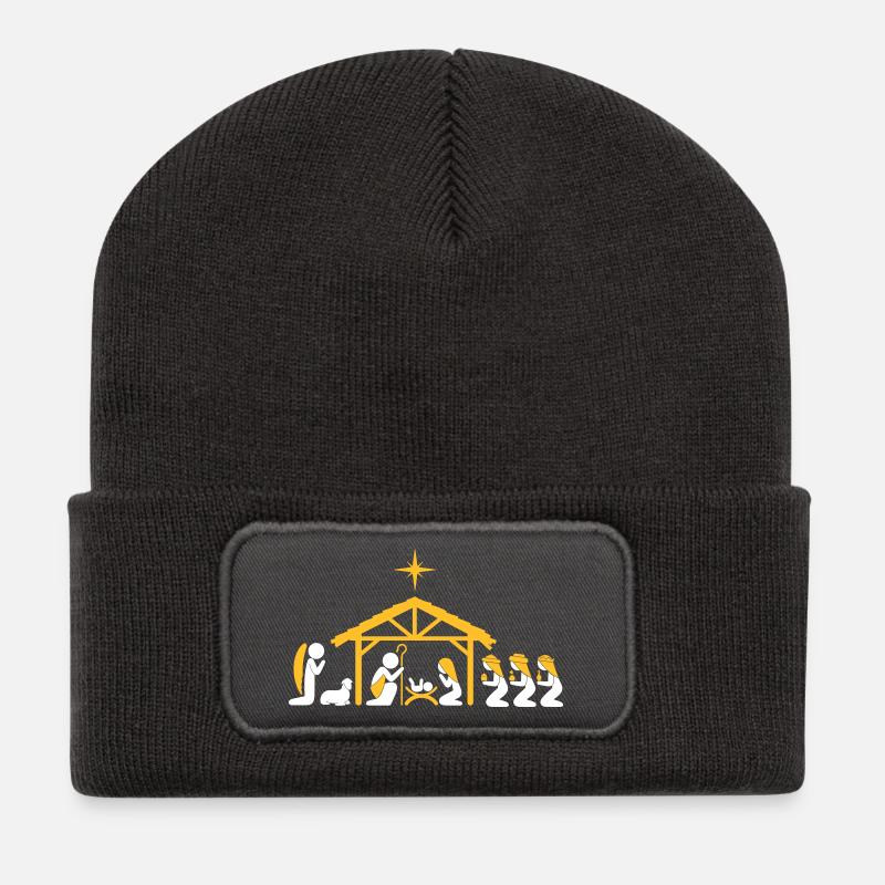 Krippe - Recycelte Patch Beanie - Dunkelgrau