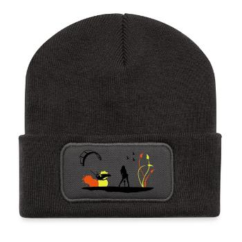 Kitesurfen - Recycelte Patch Beanie - Dunkelgrau - Vorne