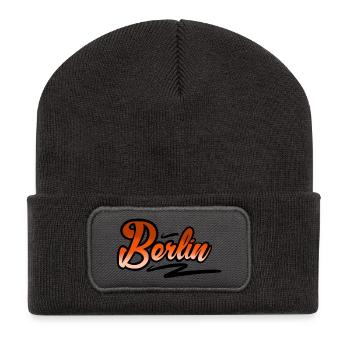 Berlin - Beanie recyclé à patch - charbon - Devant