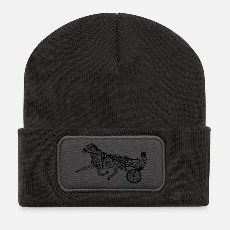 traber trabrennen pferderennen - Recycelte Patch Beanie - Dunkelgrau